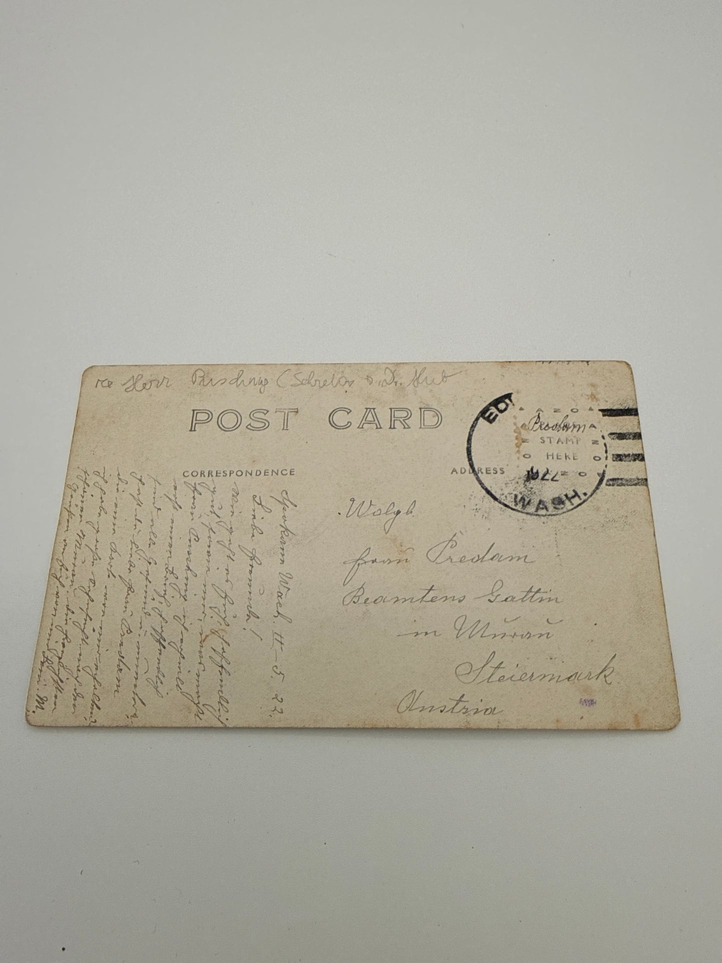 USA–Österreich Auswanderer-Postkarte Washington – Familienfoto ca. 1927, nach Steiermark