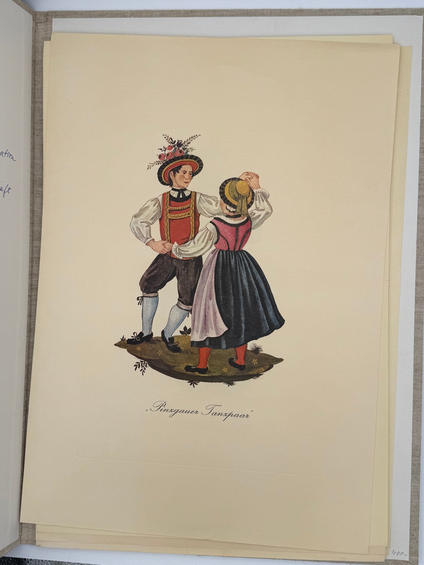 Alt-Salzburger Kostbarkeiten – Historische Trachten (18. Jh.), Mappe mit farbigen Blättern, Salzburg 1977