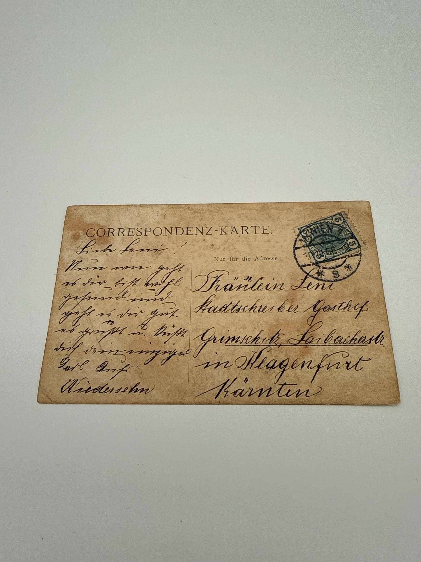 K.u.k. Militärkarte Wien um 1905 – Offiziersgruppe in Paradeuniform,
Originale Postkarte „Correspondenz-Karte“