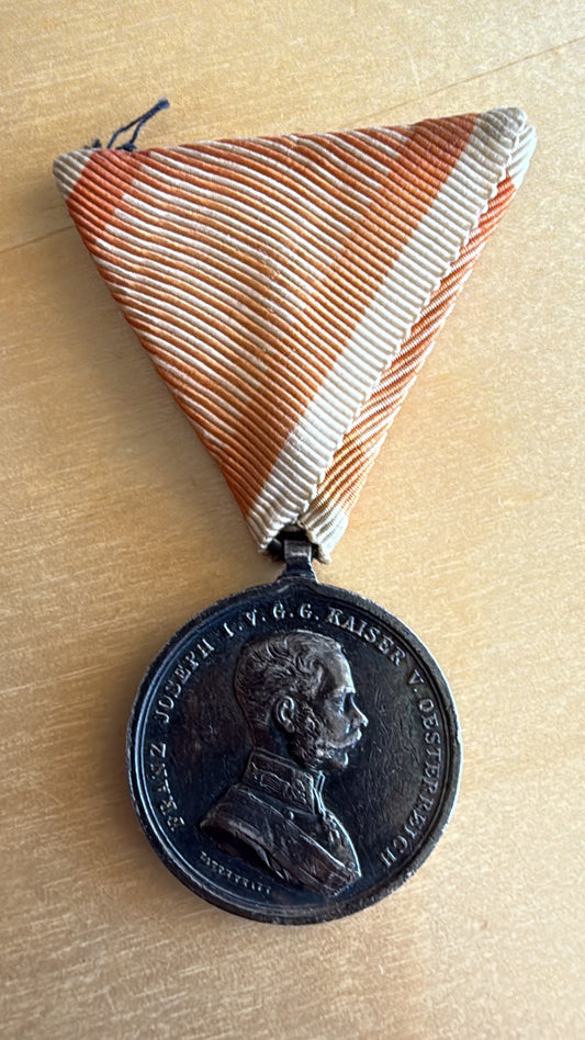 Tapferkeitsmedaille Franz Josef klein silber punziert Tautenhayn am Band