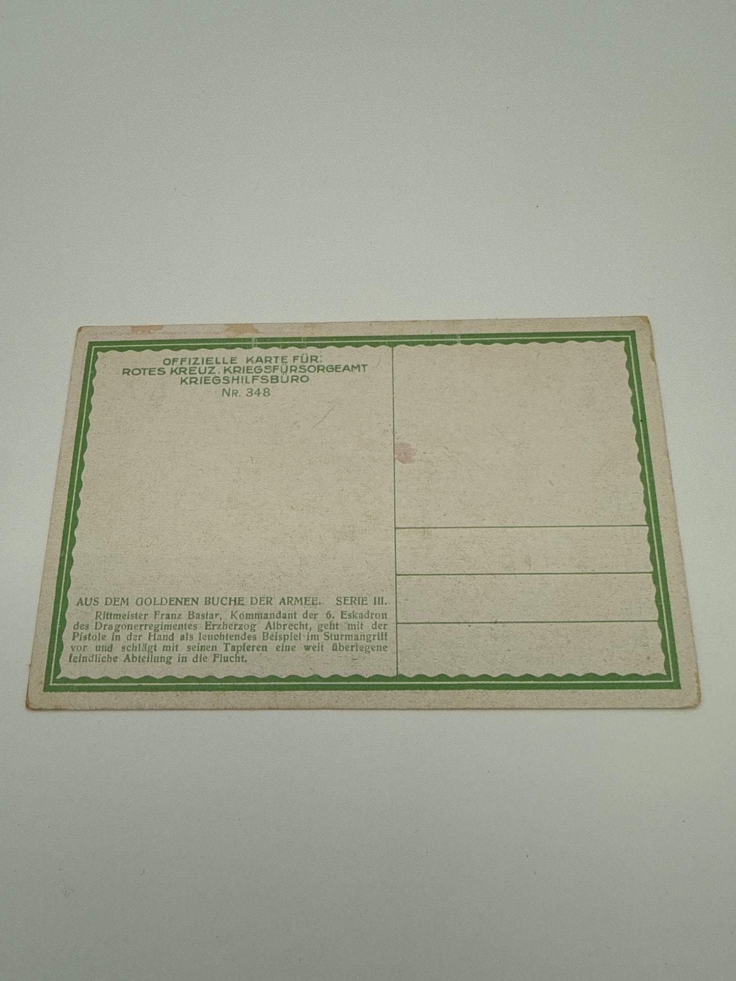 Rittmeister Franz Bastar – Dragoner-Regiment Erzherzog Albrecht, Serie III