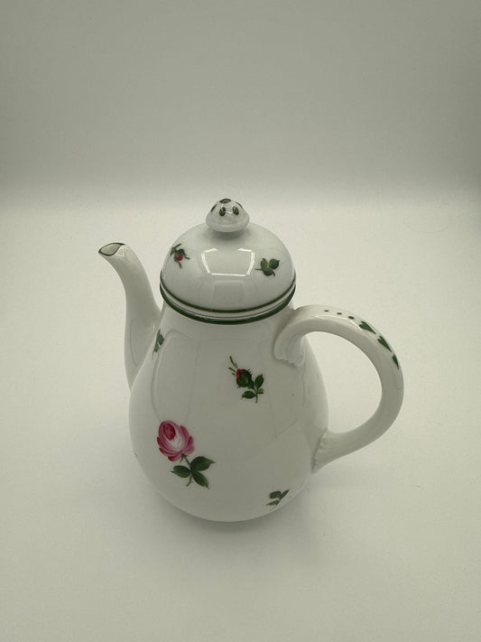 Augarten Wien – Teekanne „Wiener Rose“ mit grünem Randdekor