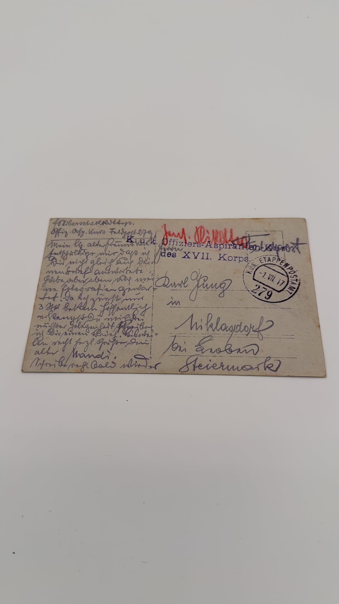 Gruppe k.u.k. Offiziers-Aspiranten des XVII. Korps, 1917