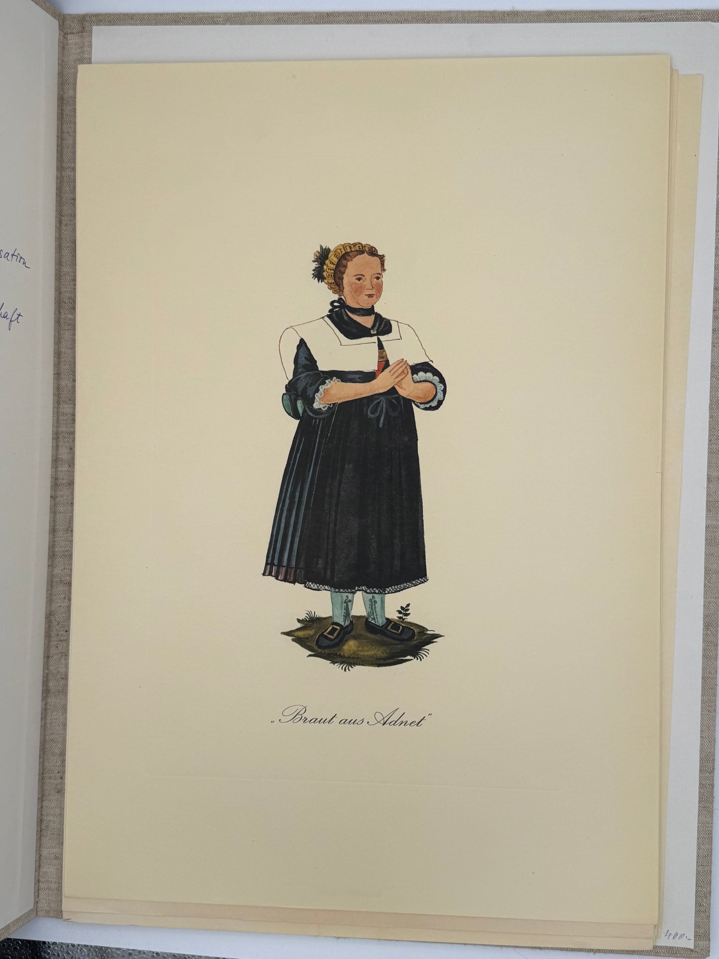 Alt-Salzburger Kostbarkeiten – Historische Trachten (18. Jh.), Mappe mit farbigen Blättern, Salzburg 1977